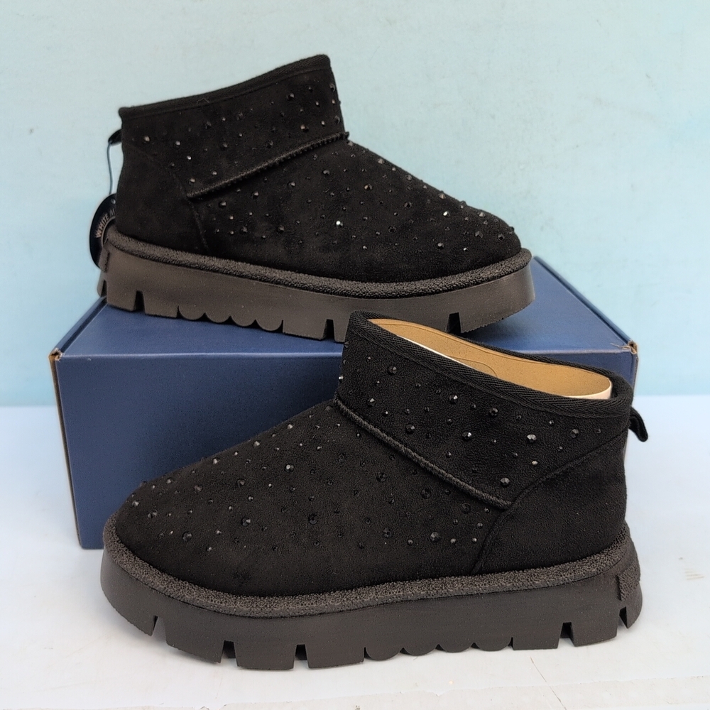 White Mountain Tomas Women's Faux Fur Lined Ankle Booties US 8 Black W38844-001
